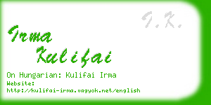 irma kulifai business card